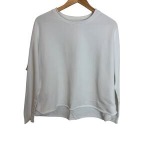 Frank & Eileen The Lab White 100% Cotton Sweatshirt Drop Shoulder Top XS
